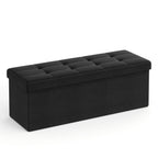 SONGMICS Storage Bench, Foldable Pouffe, 38 x 110 x 38 cm, End of Bed, Footrest, Storage Box, Load up to 300 kg, for Living Room
