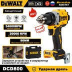 DEWALT 20V Brushless Cordless Compact Drill Driver DCD800 90N.m Rechargeable Original Electric Screwdriver Household Power Tools