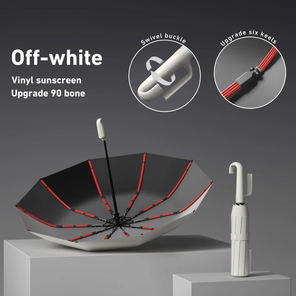 Strong Windproof Automatic Umbrella 72 Bones Sunshade Uv Protection Folding Men's Umbrella Buckle Rain Large Parasol for Women