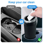 Car Trash Can With Lid Portable Car Trash Bin Car Cup Holder Trash Can 2Pce Leak-Proof Vehicle Trash Can 1Pce Garbage Bin
