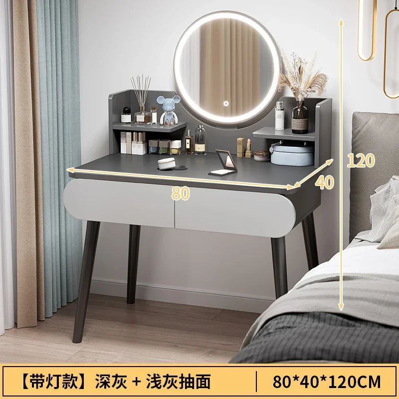 Black Girls Makeup Vanity Table Dresser Stand Drawers Storage Makeup Table Bedroom Desk Coiffeuse De Chambre Home Furniture