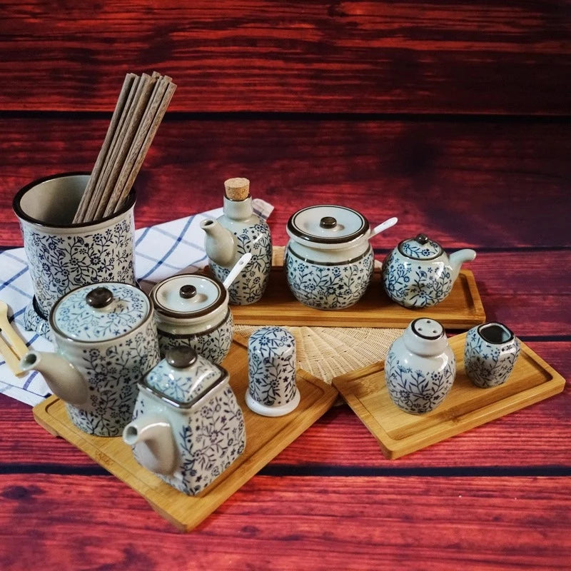 Modern Kitchen Condiment Storage Set Household Chopstick Holder Unique Oil Dispenser Dining Table Organization