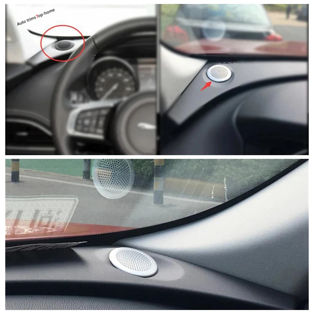 Dashboard Front Stereo Speaker Audio Net Tweeter Mesh Cover Trim Kit Accessories Fit For Jaguar F-Pace 2017 - 2024 Car Styling