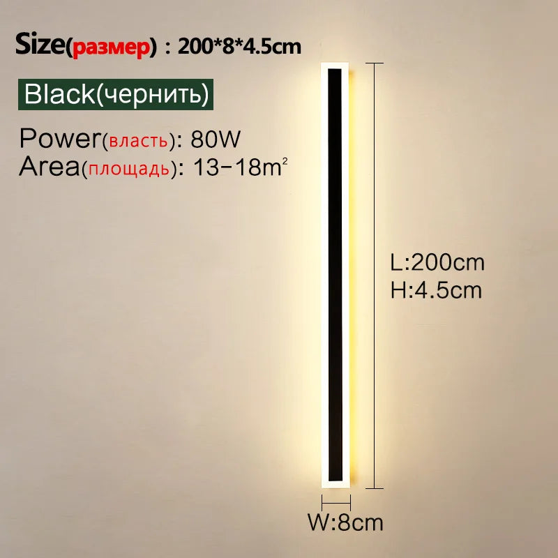 Outdoor LED Wall Lamp - Long, IP65 Waterproof, for Garden, Balcony, Entrance, Staircase | AlluCanFind