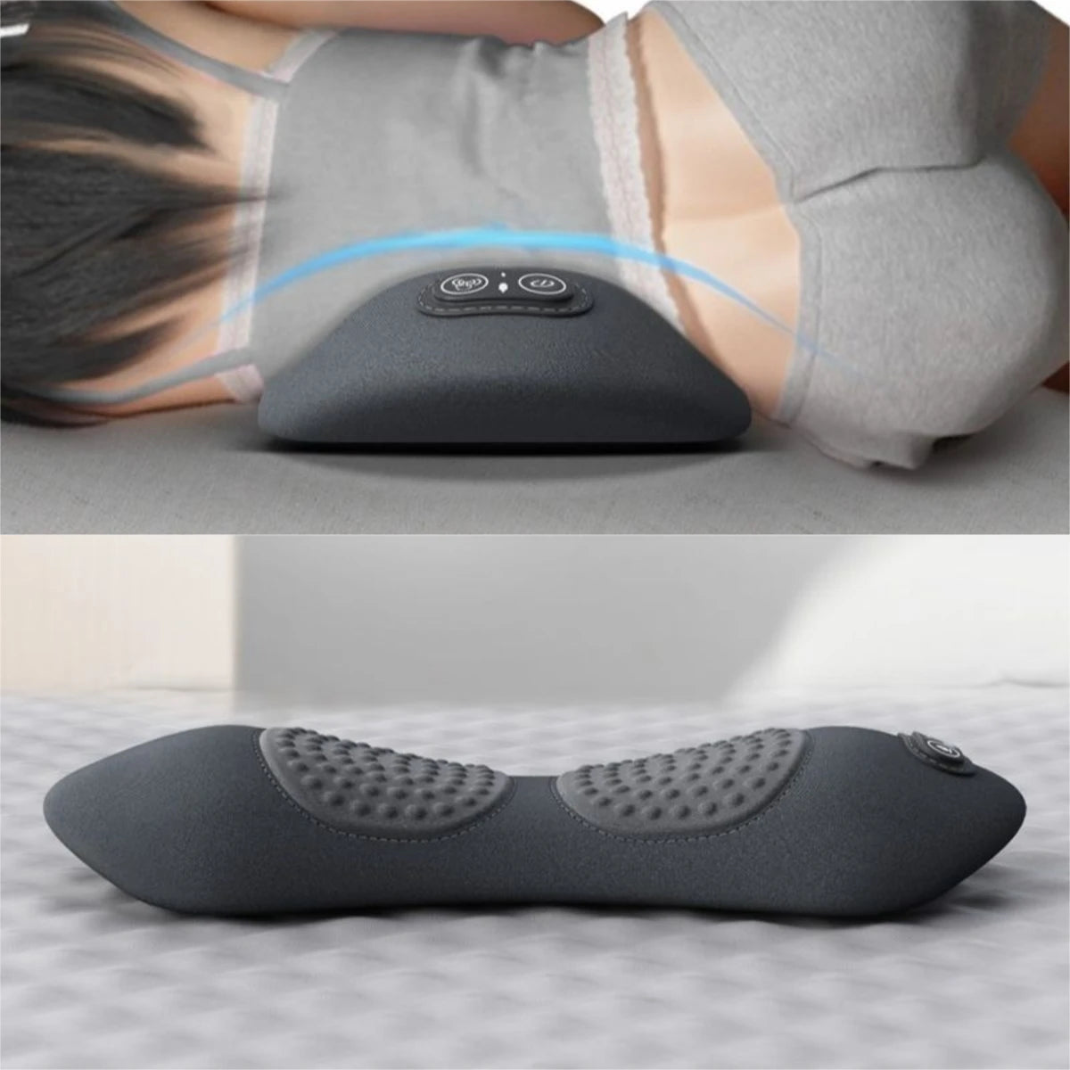 3-in-1 Back Massager with Relief Bed Sleeping Shiatsu Deep Tissue Portable Shoulder Lower Back Pain Relief Waist Massager
