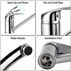 G3/8 Kitchen Faucet Hot and Cold Mixed Bathroom Faucet Single Handle Swivel Water Tap Deck Mounted Basin Faucet