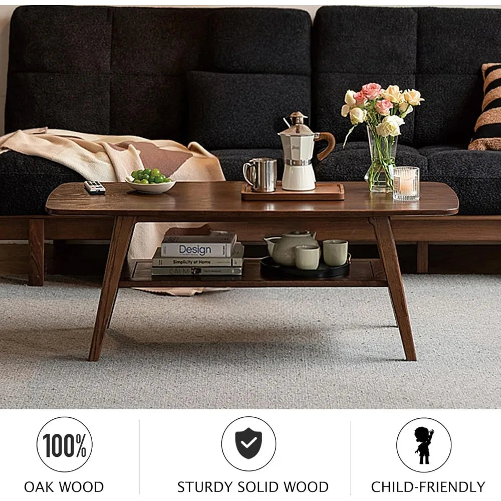 Solid Oak Rectangular Coffee Table