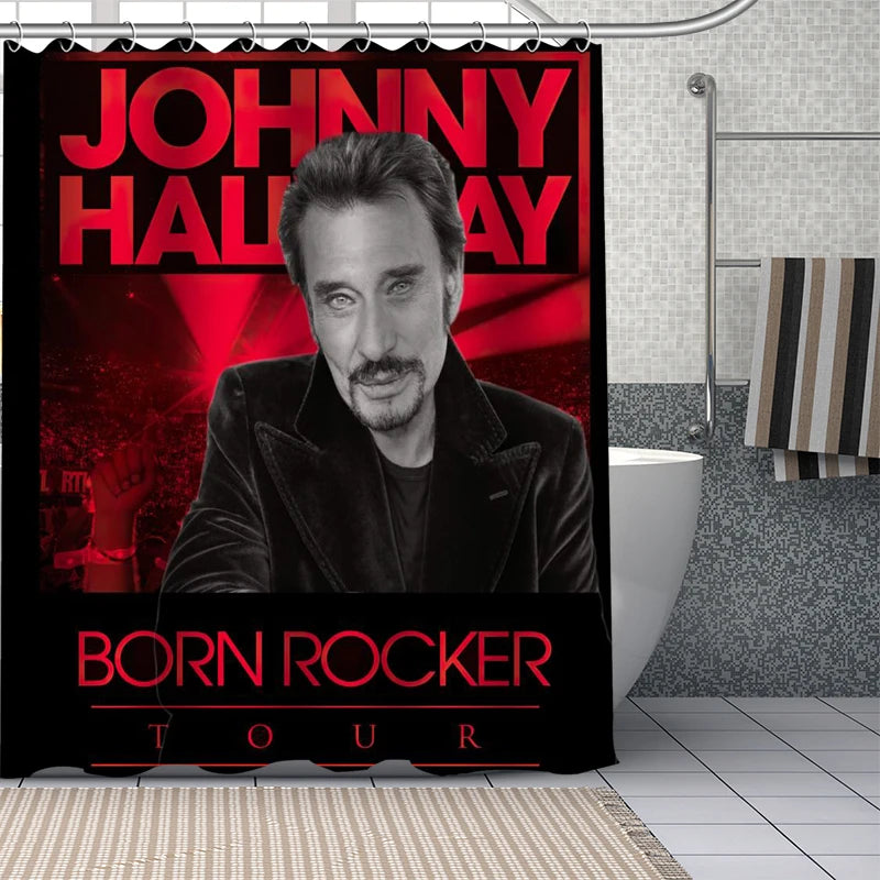 Custom Funny Johnny Hallyday Shower Curtain Waterproof Bathroom Polyester Fabric Bathroom Curtain With Hooks 0826