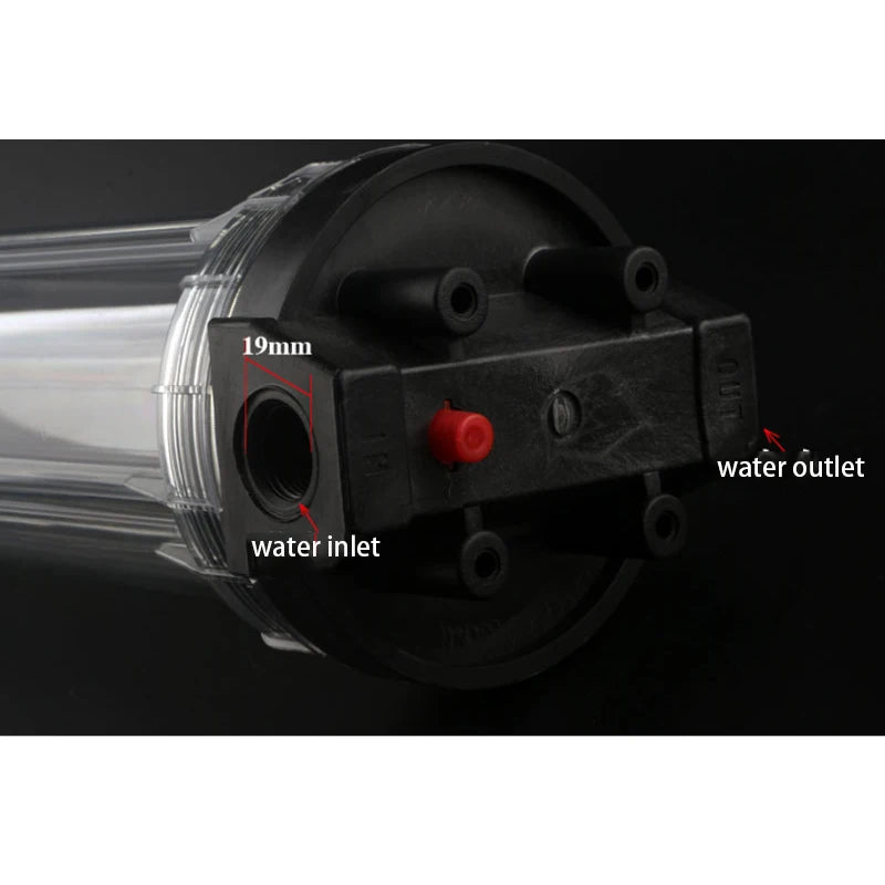 20 inch transparent filter bottle 1/2'' Plastic mouth 19mm rubber ring leakproof Explosion-proof water purifier filter shell