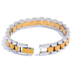 Yhpup Stainless Steel Chain Bracelet - Simple 18K Gold Plated Heavy Metal Fashion Jewelry for Men & Women | AlluCanFind