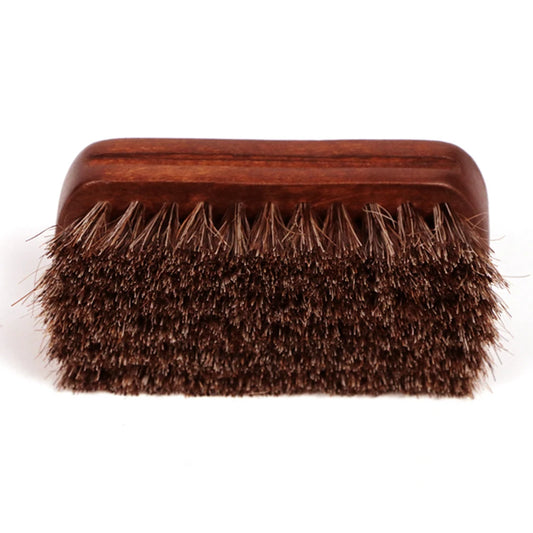 Horsehair Leather Textile Cleaning Brush Shine Polishing Brush Auto Wash for Car Interior Furniture Apparel Bag