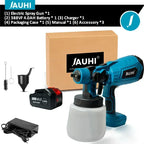 JAUHI 1500W 1000ML Cordless Electric Spray Gun with Battery Household Disinfection Sterilization Portable Paint Sprayer