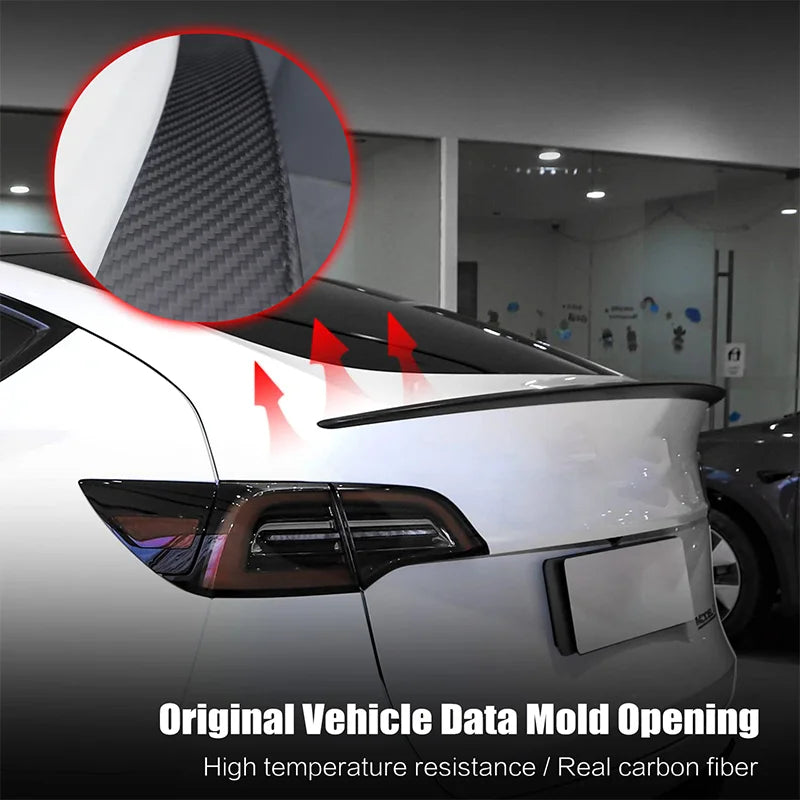 For Tesla Model 3/Y/S/Highland Spoiler Real Carbon Fiber Original High Performance Auto Trunk Tail Wing Car Exterior Accessories