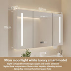 Bathroom Wall Mounted Mirror Cabinet Modern Smart Bathroom Cabinets with Mirror Creative Bathroom Storage Cabinet Home Furniture
