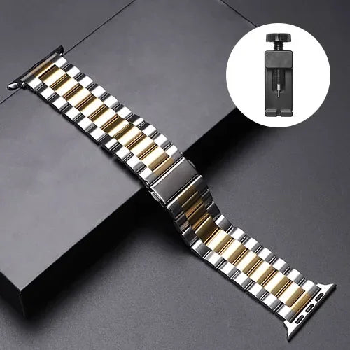 Stainless Steel Apple Watch Band - Metal Bracelet for 38-49mm Series 4-Ultra 2 | AlluCanFind