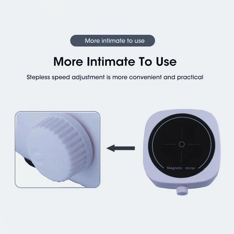 Magnetic stirrer, kitchen liquid mixing mini laboratory stirrer, portable stirring rod stirring plate 4000RPM, 1L capacity