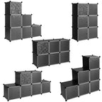 WOLTU Stackable Shoe Cabinet Shoe Rack with 6 Stacking Boxes Door DIY Boltless Shelf Plastic Box for Shoe Storage Organizer