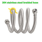 1 PC 1/2, 3/4 Inch 304 Stainless Steel Braided Hose Cold Hot Water Pipe Toilet Faucet Connection Pipe Garden Water Connection