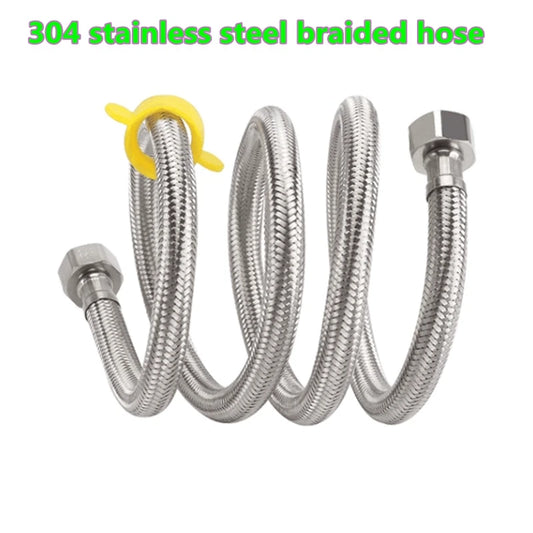 1 PC 1/2, 3/4 Inch 304 Stainless Steel Braided Hose Cold Hot Water Pipe Toilet Faucet Connection Pipe Garden Water Connection