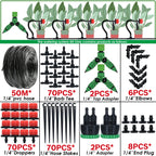 KESLA Greenhouse 5-50M Drip Irrigation System Automatic Watering Garden Hose DIY Micro Drip Watering Kits w/ Adjustable Drippers