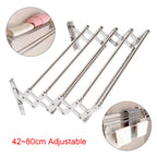 Retractable Adjugtable Towel Rail Rack Holder Wall Mounted Socks Drying Rack Laundry Hanger Wall-Mounted Expandable Folding