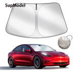 For Tesla Windshield Sunshade Folding Front Window Sun Shade Cover Heat Protection Visor For Model Y Model3 2025 Accessories