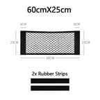 Car Trunk Net Car Double Storage Network Bag Auto Seat Back Fixed Mesh Pocket Universal Car Elastic Velcro Straps Net Organizer
