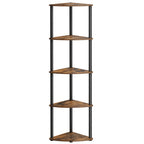 SONGMICS HOME Superfast Toolless Assembly, Corner Shelf Stand, 5-Tier Corner Standing Shelf, Living Room, Bedroom, Kitchen