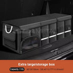 SEAMETAL Ultra-Large Trunk Organizer 72L/110L Foldable Oxford Cloth Portable Storage Box with Waterproof Pouch Fishing/Camping