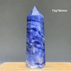 Blue Veins Stone Obelisk Natural Mineral Quartz Home Feng Shui Decorative Gift Reiki Treat Witchcraft Magic Wand