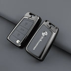 Leather Car Remote Key Case Fob Cover Protector Holder Shell For VW Volkswagen Golf 7 MK7 Tiguan MK2 T-roc T-cross Accessories
