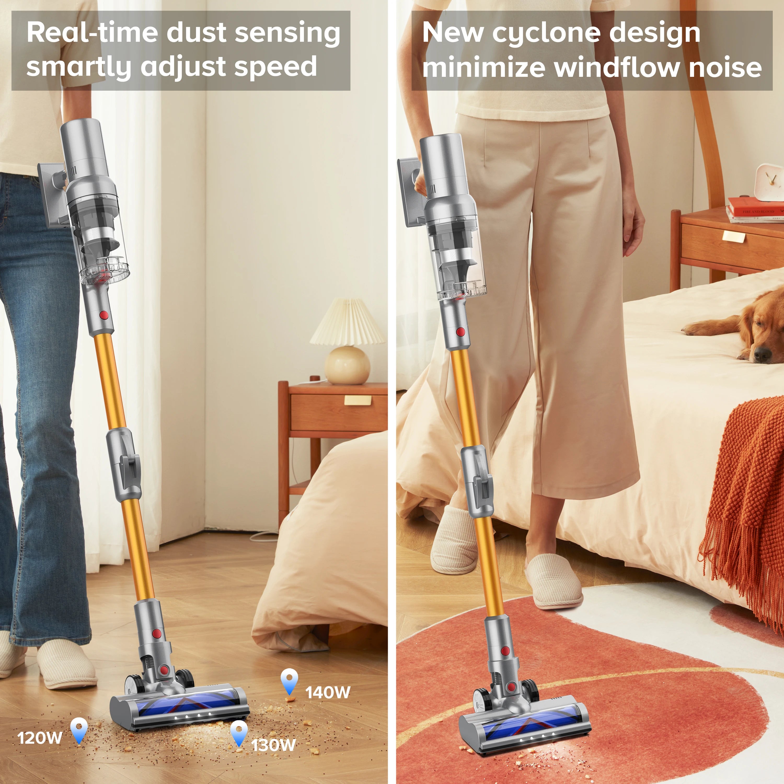 Tinsol VC101 27000PA Cordless Handheld Vacuum Cleaner Touch Screen Smart Dust Sensor Auto Speed Control for Home Bed Carpet Clea