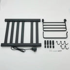Black Bathroom Electric Heated Towel Rack with Digital Display Touch Thermostatic Dry Towel 304 Stainless Steel Heater
