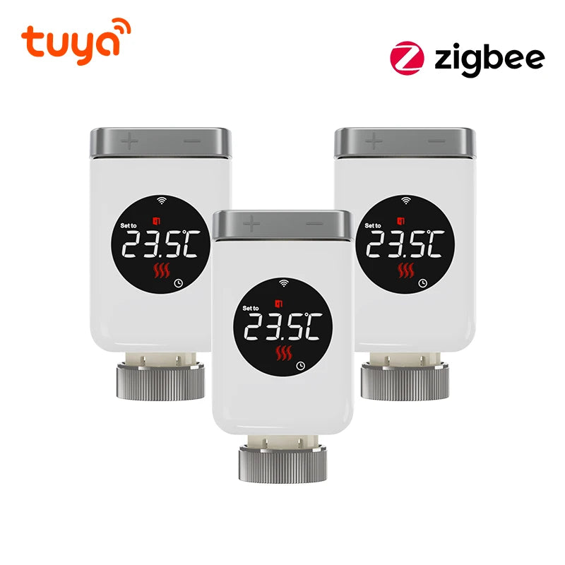 Tuya ZigBee Smart Home Thermostat Radiator Valve Actuator Smart TRV Thermostatic Valve Temperature Controller Alexa Google Home