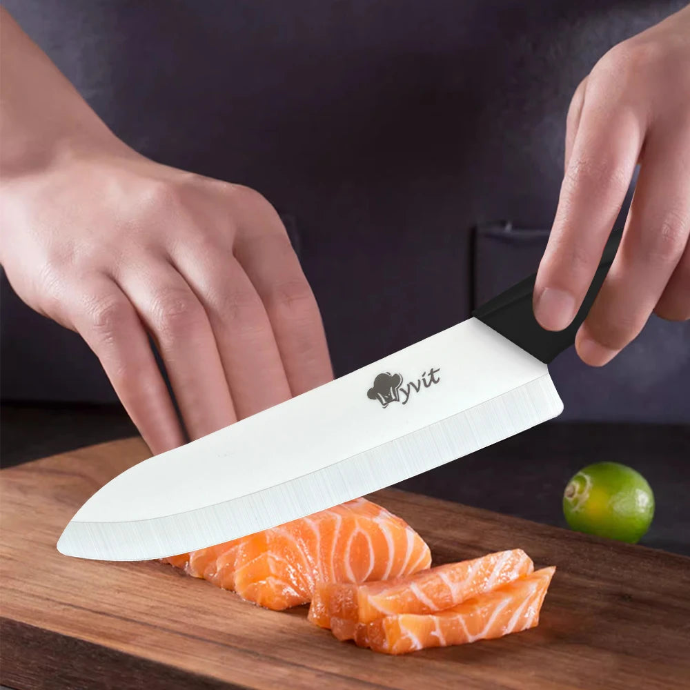 Ceramic Kitchen Knife 3 4 5 6 inch Chef Knife Utility Slicer Paring Knives Peeler Set White Zirconia Blade Cooking Meat Cutter