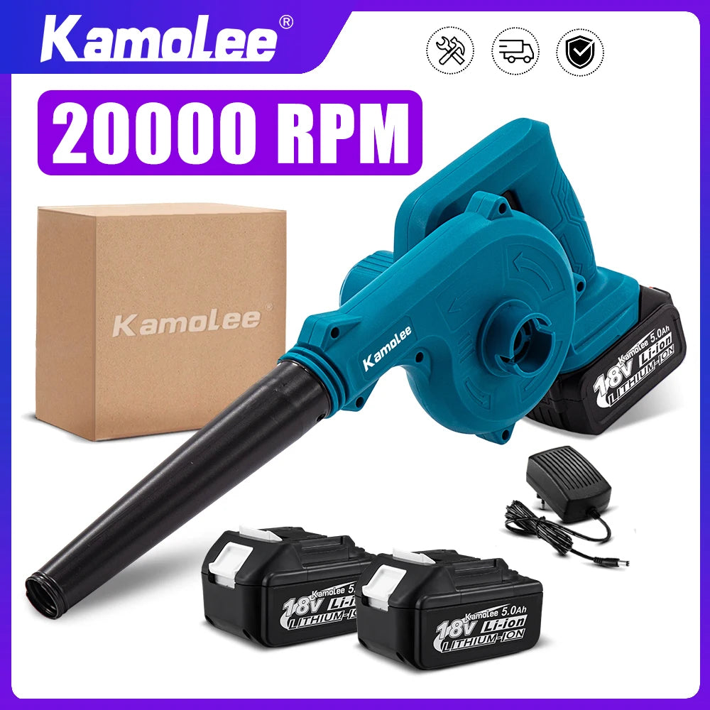 Kamolee Household Electric Leaf Blower 2 in 1 Vacuum Cleaner for Blowing Dust Computer Dust Cleaning Blower 18V-21V Power Tools
