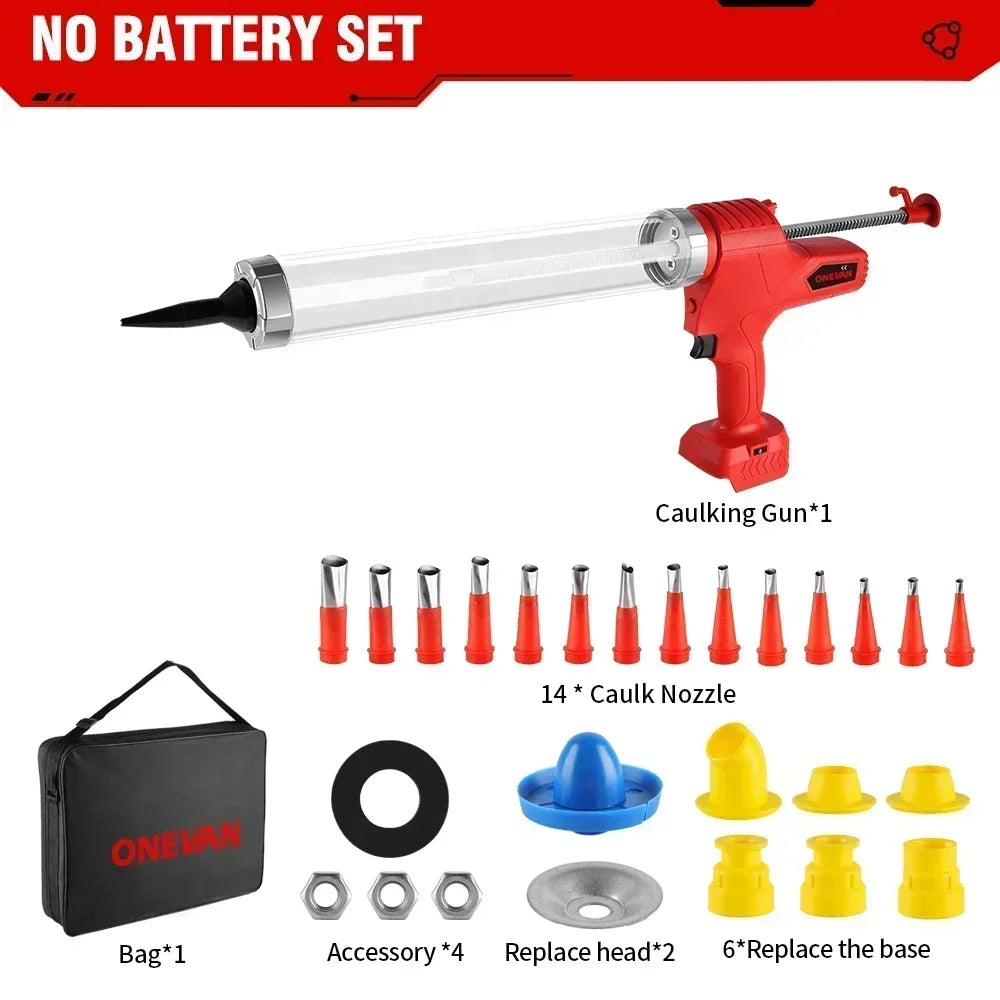 6 Speeds Electric Glue Gun Cordless Multi-function Electric Sewing Glue Glass Caulking Adhesive Gun Tool For 21V 18v Battery
