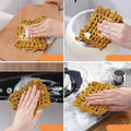 Kitchen Gold Thread Cleaning Cloth Hangable Space-saving Dishwashing Towel For Home