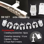 Flexible Ceiling & Wall Mounted Curtain Track Rail Bendable Plastic Steel Design for Bay Windows/Balcony 1-10M White Noise-Free