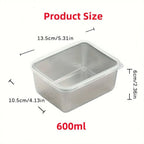 6Pcs Stainless Steel Food Containers, Kitchen Tools & Accessories, Kitchen Items Leakproof Stackable for Camping Picnic