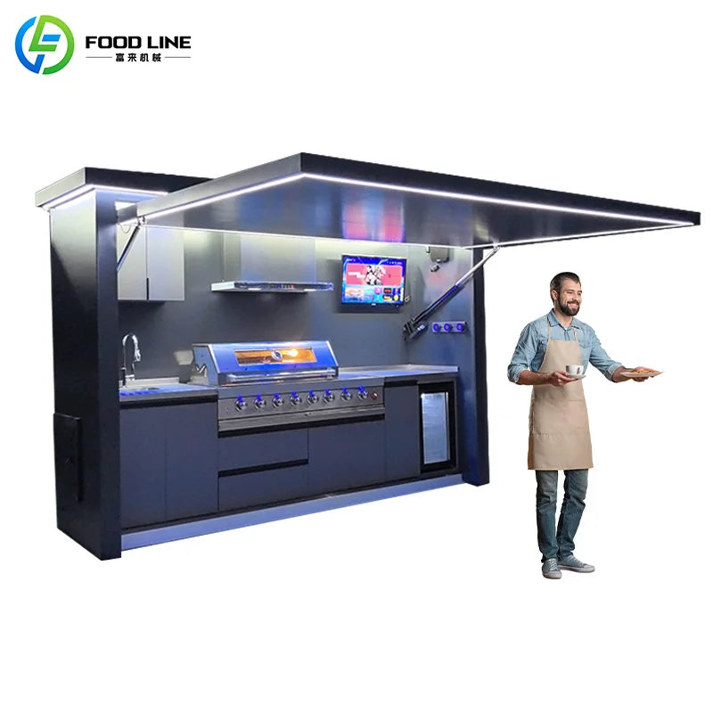 Customizable Stainless Steel BBQ Station with Prep Sink Storage Drawers and Grill for Outdoor Kitchen Island