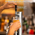 VEVOR Kegerator Tower Kit Single Tap Beer Conversion Kit Stainless Steel Keg Beer Tower Dispenser Dual Gauge W21.8 Regulator
