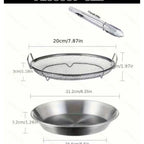 3Pcs Kitchen Accessories, Stainless Steel Drain Basket, Tray & Food Tongs, Durable Kitchen Tools, Practical Kitchen Items