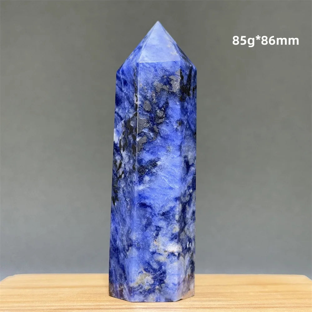 Blue Veins Stone Obelisk Natural Mineral Quartz Home Feng Shui Decorative Gift Reiki Treat Witchcraft Magic Wand