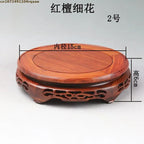 High Quality Miniature Wooden Round Base Figurines Vase Flower Pot Sorting Table Display Stand Tea Sets Pedestal Plant Shelves