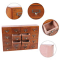 Bymaocar Multifunctional Wooden Storage Box with 16 Drawers Home Rustic Organization Furniture Traditional Apothecary Cabinet