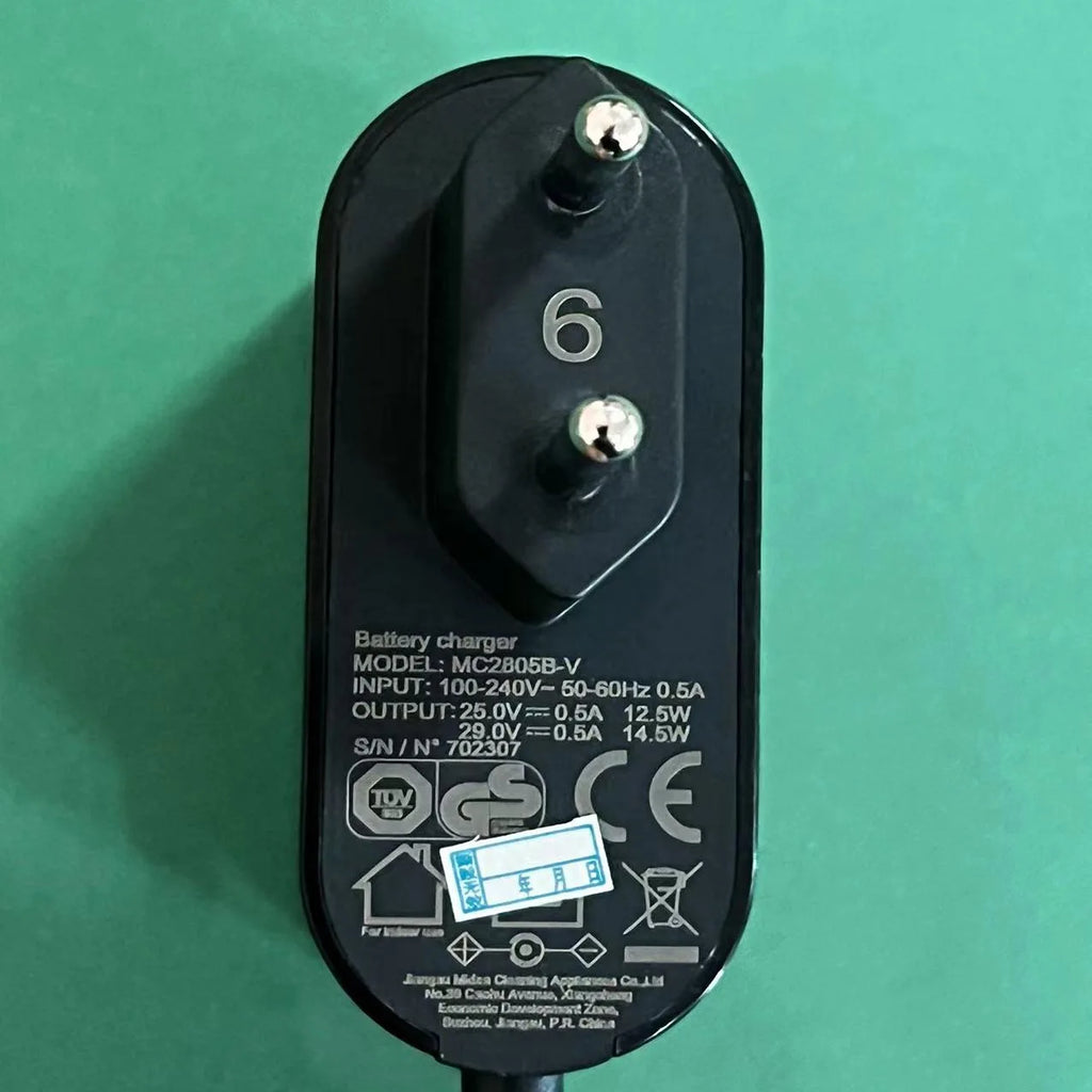 MC2805B-V 0.5A EU Power Charging Adapter for Midea Wireless Vacuum Cleaner V5 P5s P5 pro P6 P6 Snow 25v