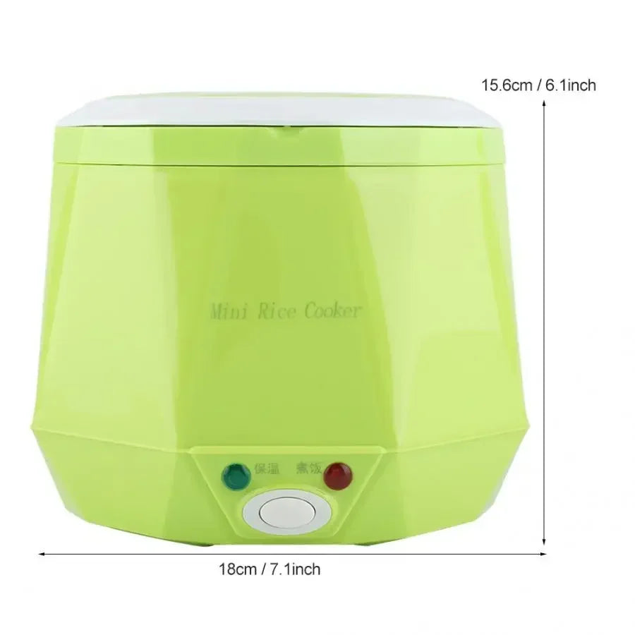 Mini Rice Cooker 1.3L Electric Heating Lunch Box Portable Thermostat Food Steamer Multi Electric Cooker For Car Truck 12/24V