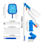 Pool Vacuum Cleaning Kit Clean Bottoms Net For Pool Filter Swimming Pool Vacuum Cleaner Set Cleaning Skimmer Pools Products Tool