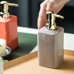 Enamel Hand Soap Shower Gel Dispensing Bottle Household Ceramic Soap Dispenser Gold Press Lotion Bottle Bathroom Accessories New